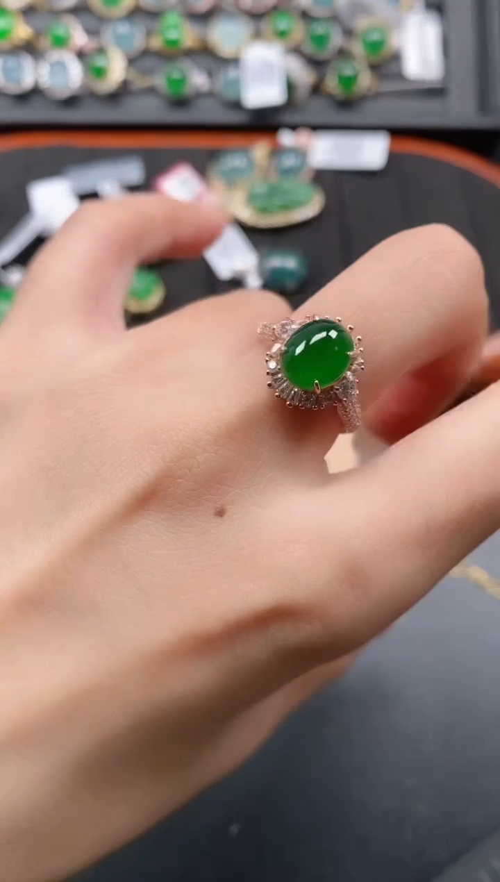 银S925镶嵌戒指翡翠111111
