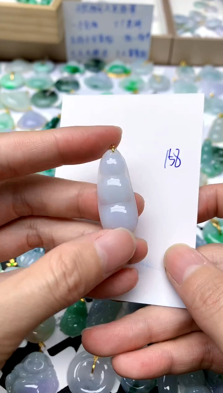 【闪购商品】翡翠颈饰18K金镶嵌158天然A货翡翠