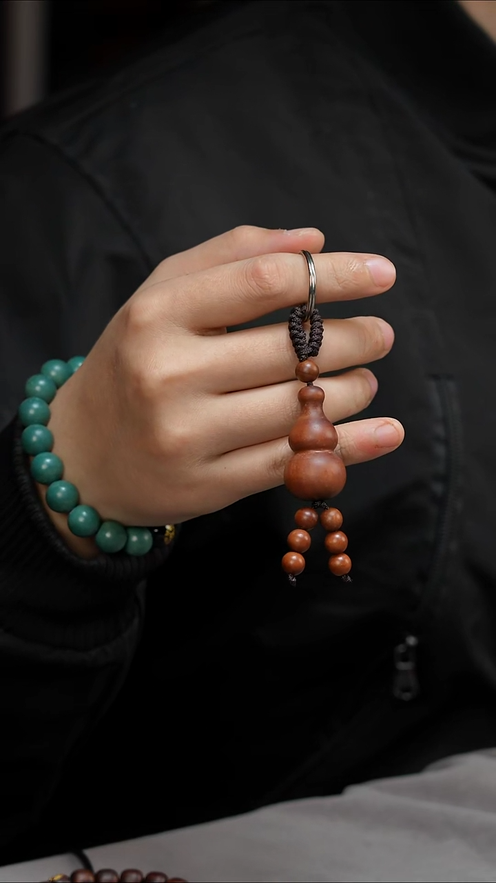 枣木T***W龙虎山官方直发-雷枣葫芦钥匙扣