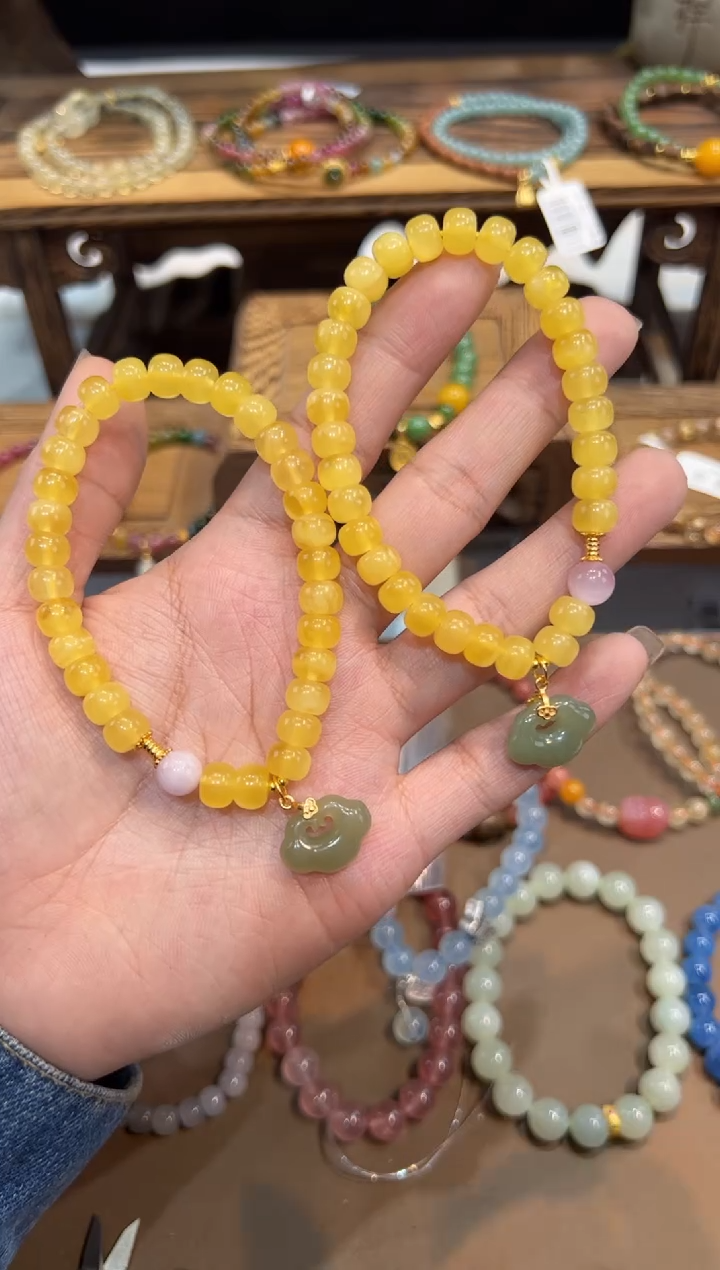 【闪购商品】琥珀手链未镶嵌手饰@@多样性发一