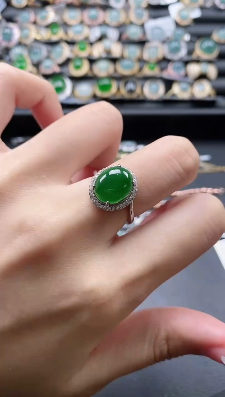 【闪购商品】翡翠戒指银S925镶嵌51151
