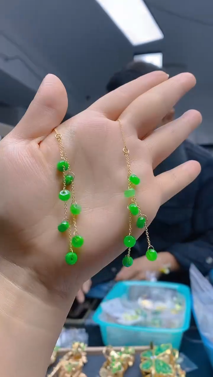 【闪购商品】翡翠耳饰合金0150翡翠耳线