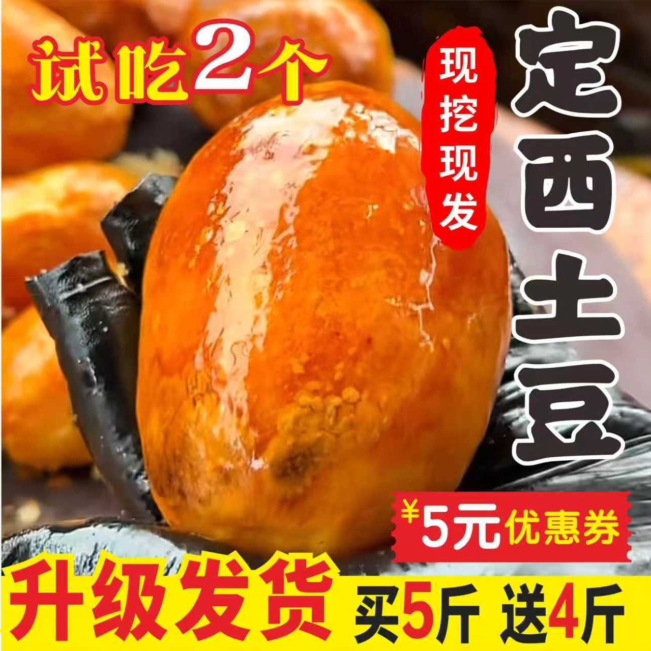 【试吃两个 买5斤送4斤 升级规格发货】定西土豆沙面黄心土豆马铃薯