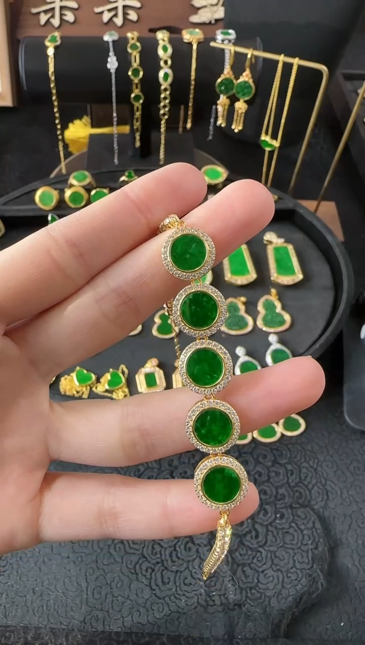 【闪购商品】翡翠手链银S925镶嵌手链