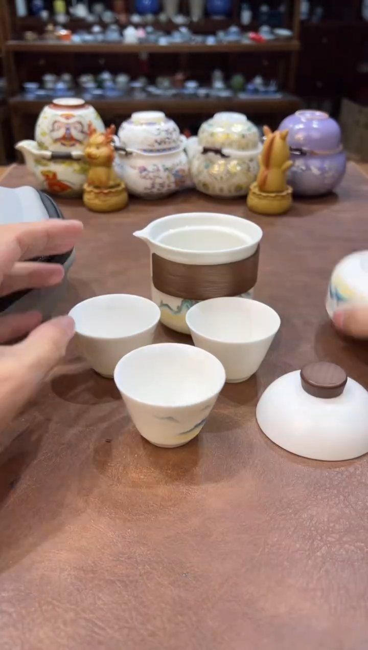 真的很便宜超好看会开片的旅行茶具