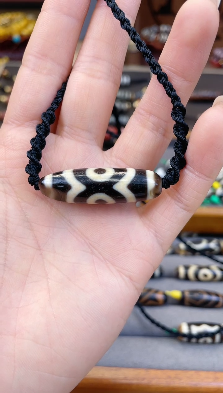 玛瑙/玉髓颈饰未镶嵌精品老吴全手熊猫三眼颈饰