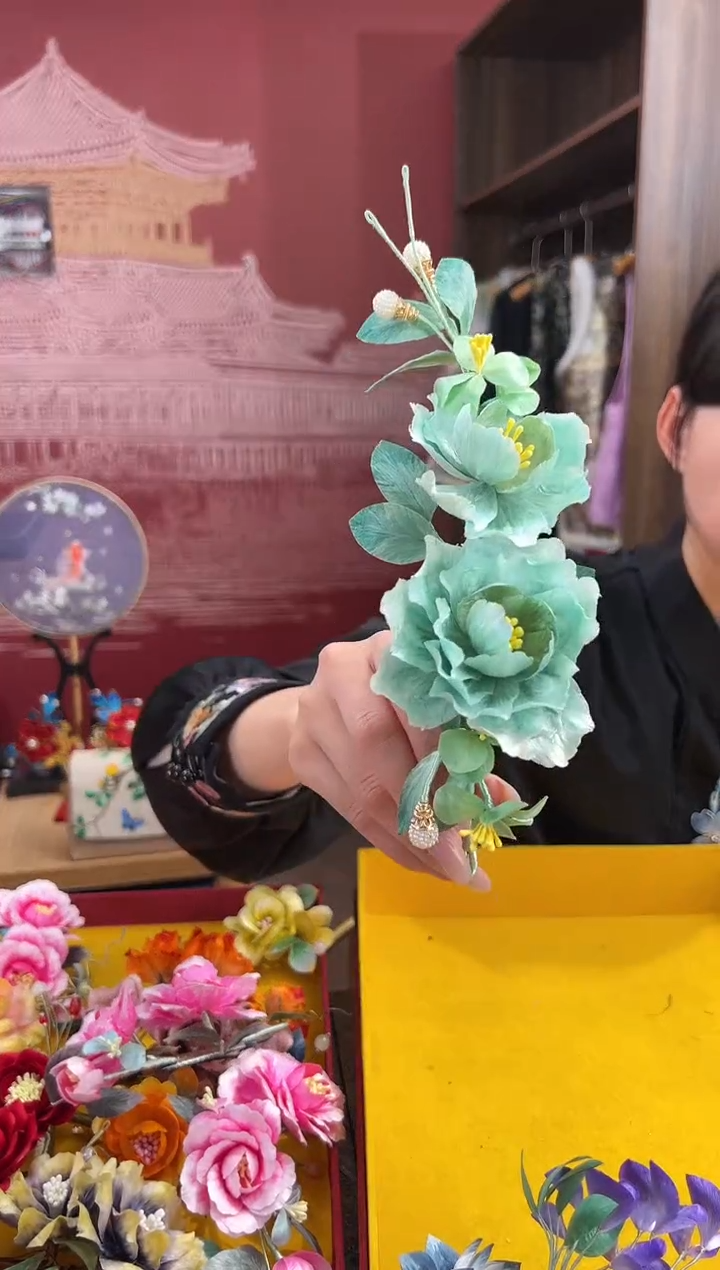 【闪购商品】刺绣非遗绒花（发饰）