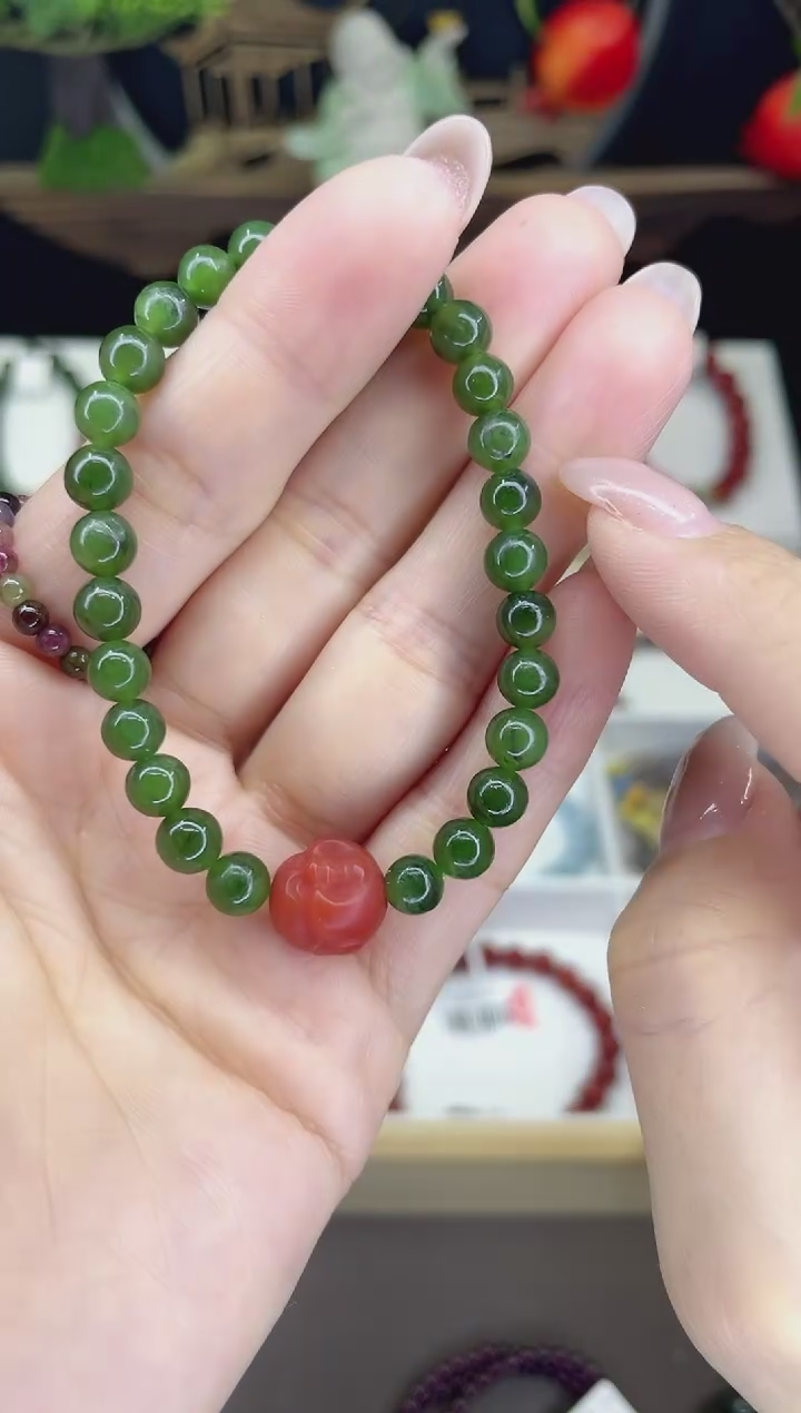 【闪购商品】和田玉（碧玉）手串未镶嵌和田玉手链