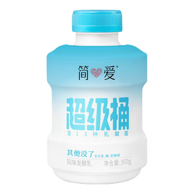 简爱超级桶草莓味、百香果味、酸奶味360g/桶*3