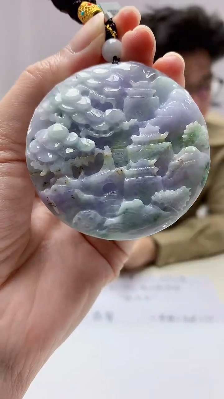 【闪购商品】定制翡翠未镶嵌4688zm-毛货挂件42山水