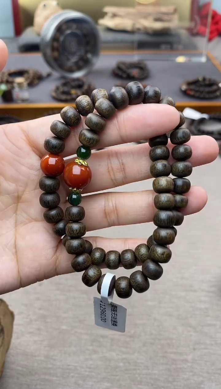 【闪购商品】沉香手串富森红土6*8玉化沉水＋配饰双圈设计