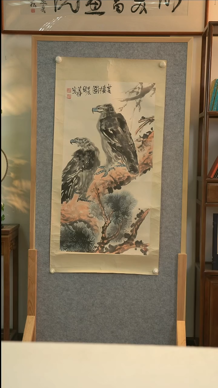 国画d****e李老师 老鹰图四尺