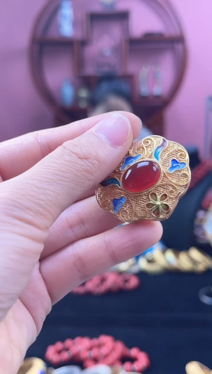 非遗 花丝镶嵌 吊坠 