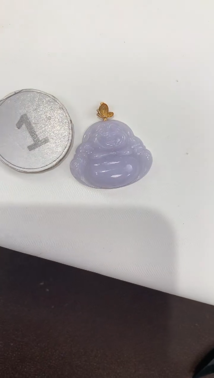 颈饰18K金镶嵌翡翠 天然缅甸a货翡翠