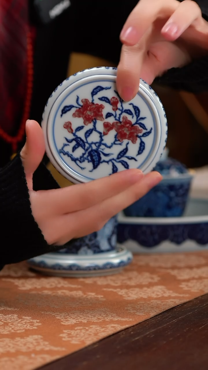 【闪购商品】快雪时晴新品釉里红盖置