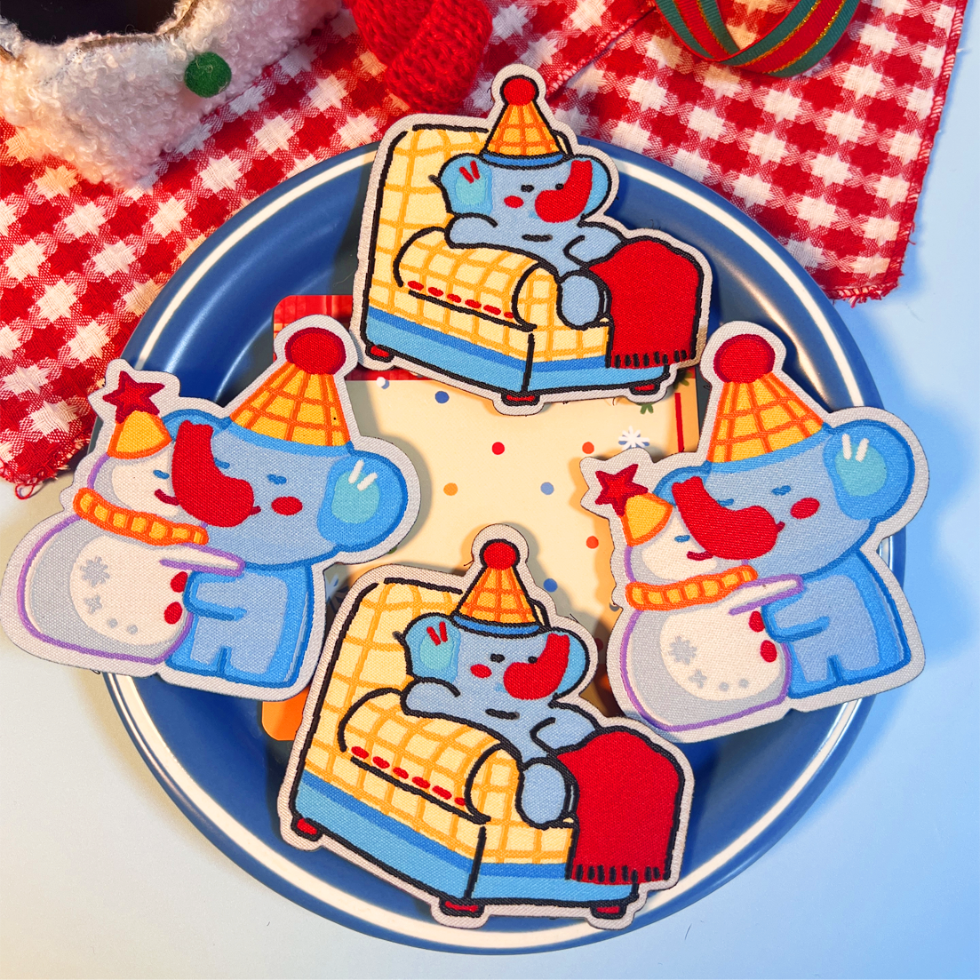 爱力芬特|小象圣诞碎发贴