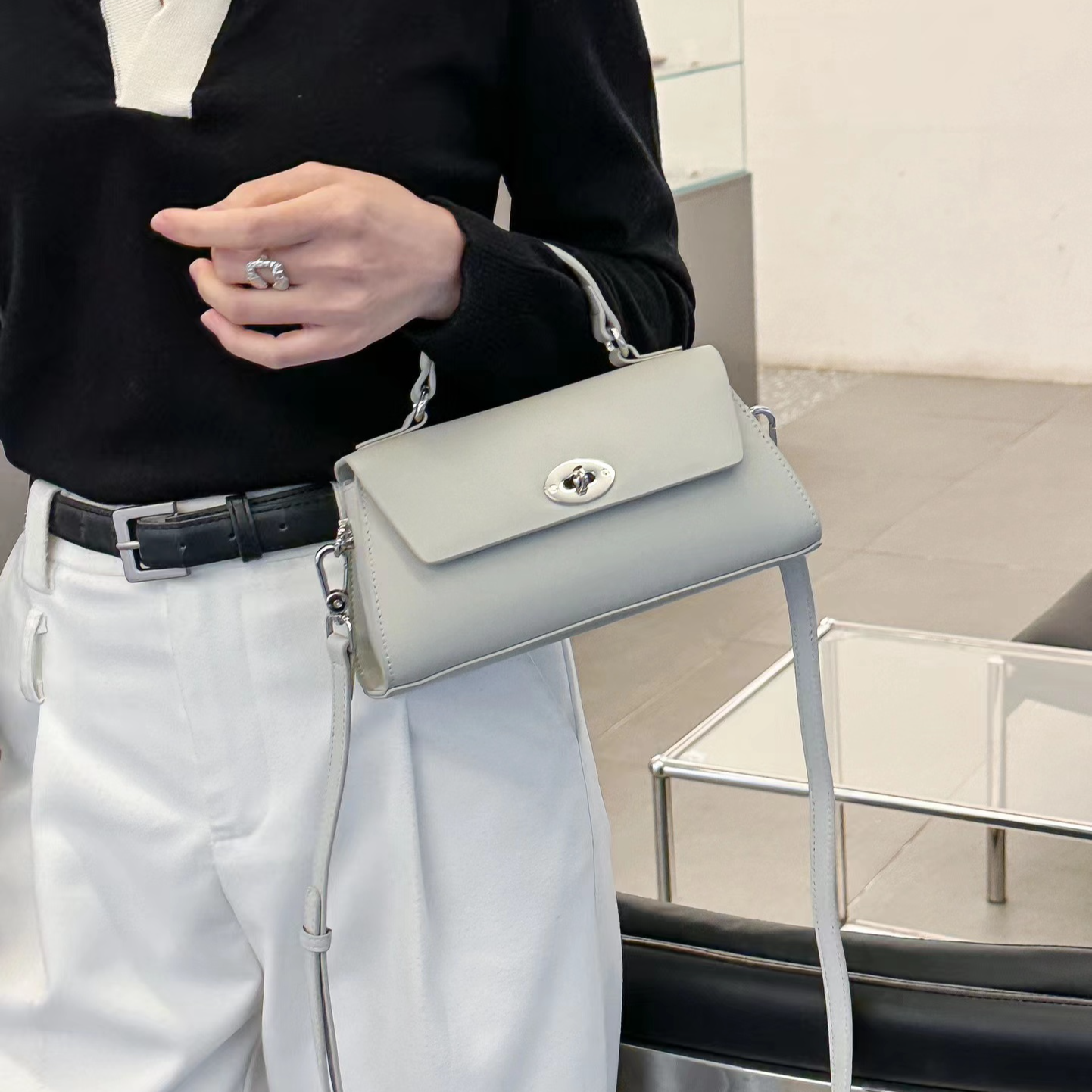 【工厂直销】J-6181-米灰轻奢时尚百搭气质女包