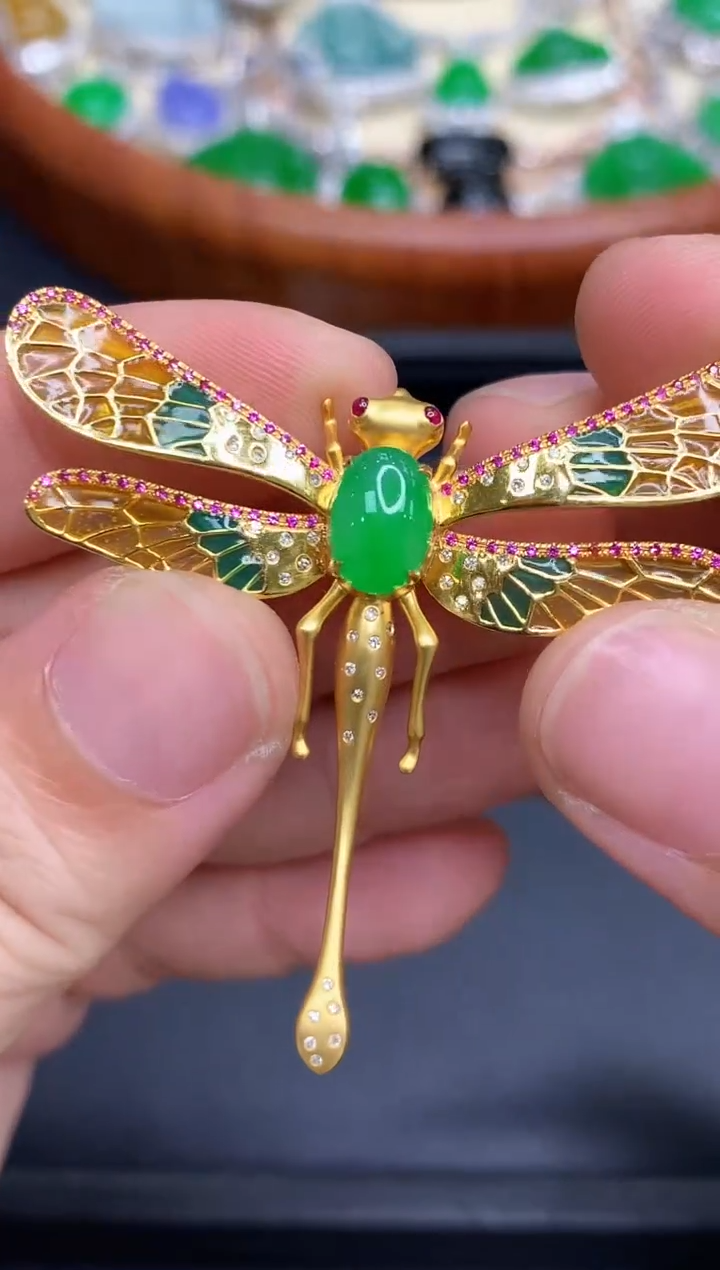 颈饰18K金镶嵌翡翠633-中国好珍宝