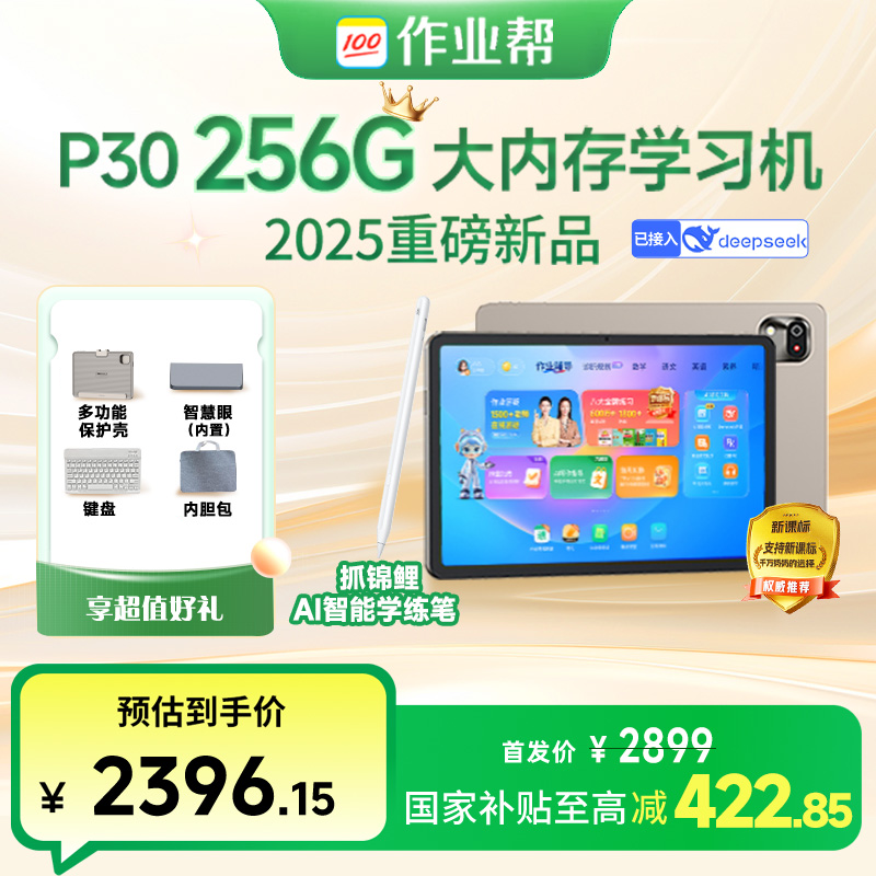 【政府补贴15%】作业帮AI学习机P30 256G 小初高全科辅导学习学练M