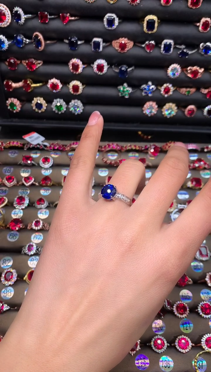 【闪购商品】蓝宝石戒指银S925镶嵌1