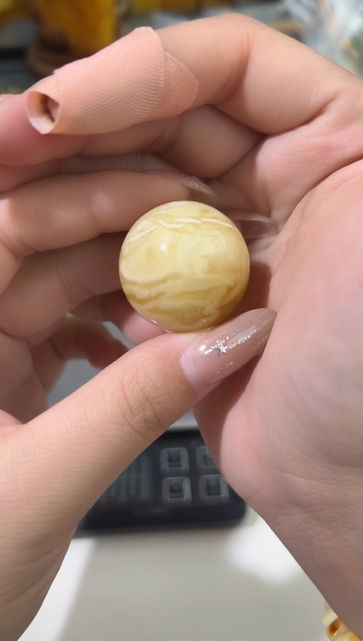 裸石琥珀未镶嵌天然琥珀蜜蜡圆珠
