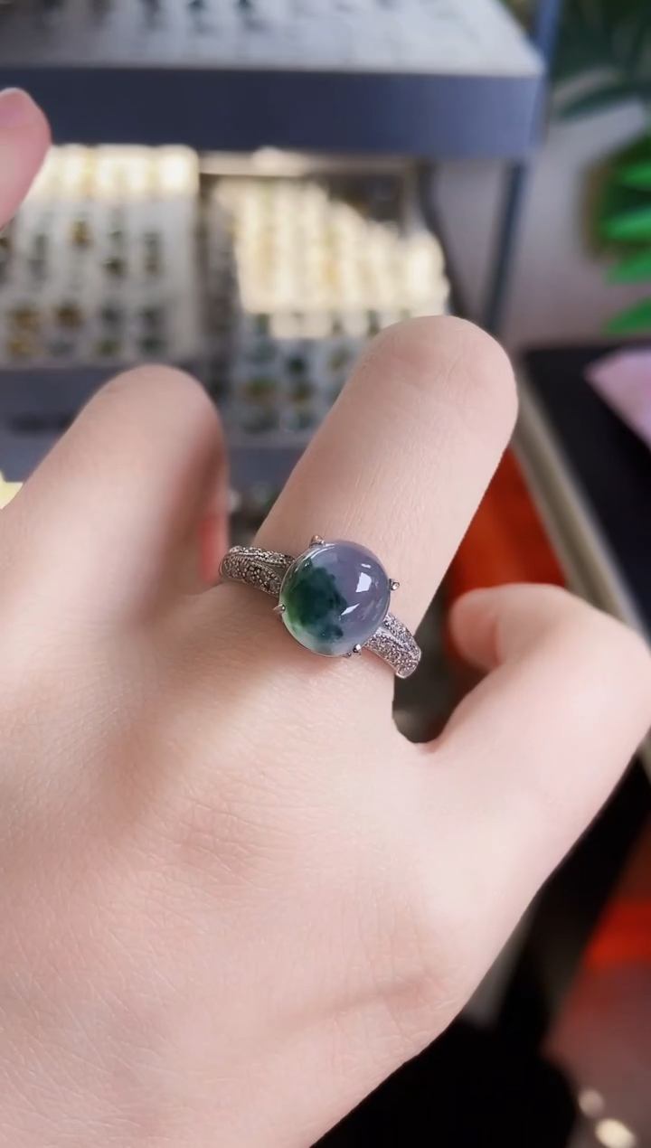 【闪购商品】翡翠戒指银S925镶嵌465464