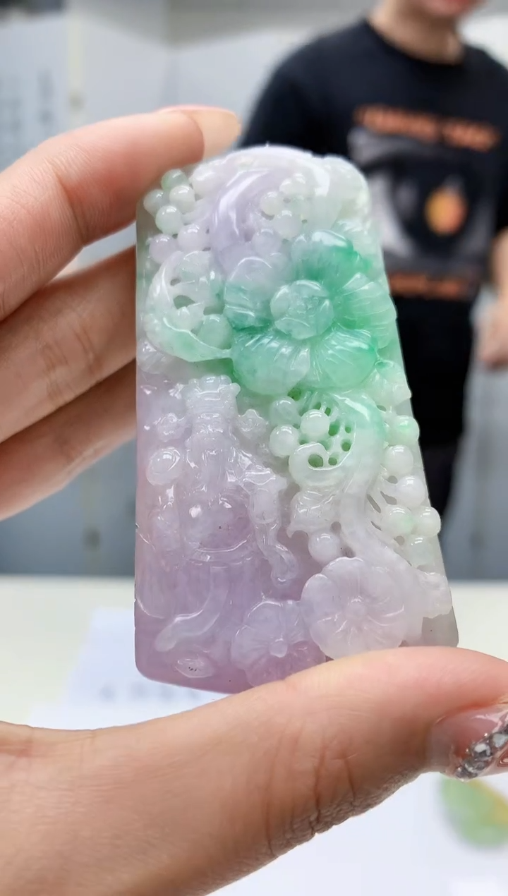 【闪购商品】定制翡翠未镶嵌4688MM-毛货挂件财神59