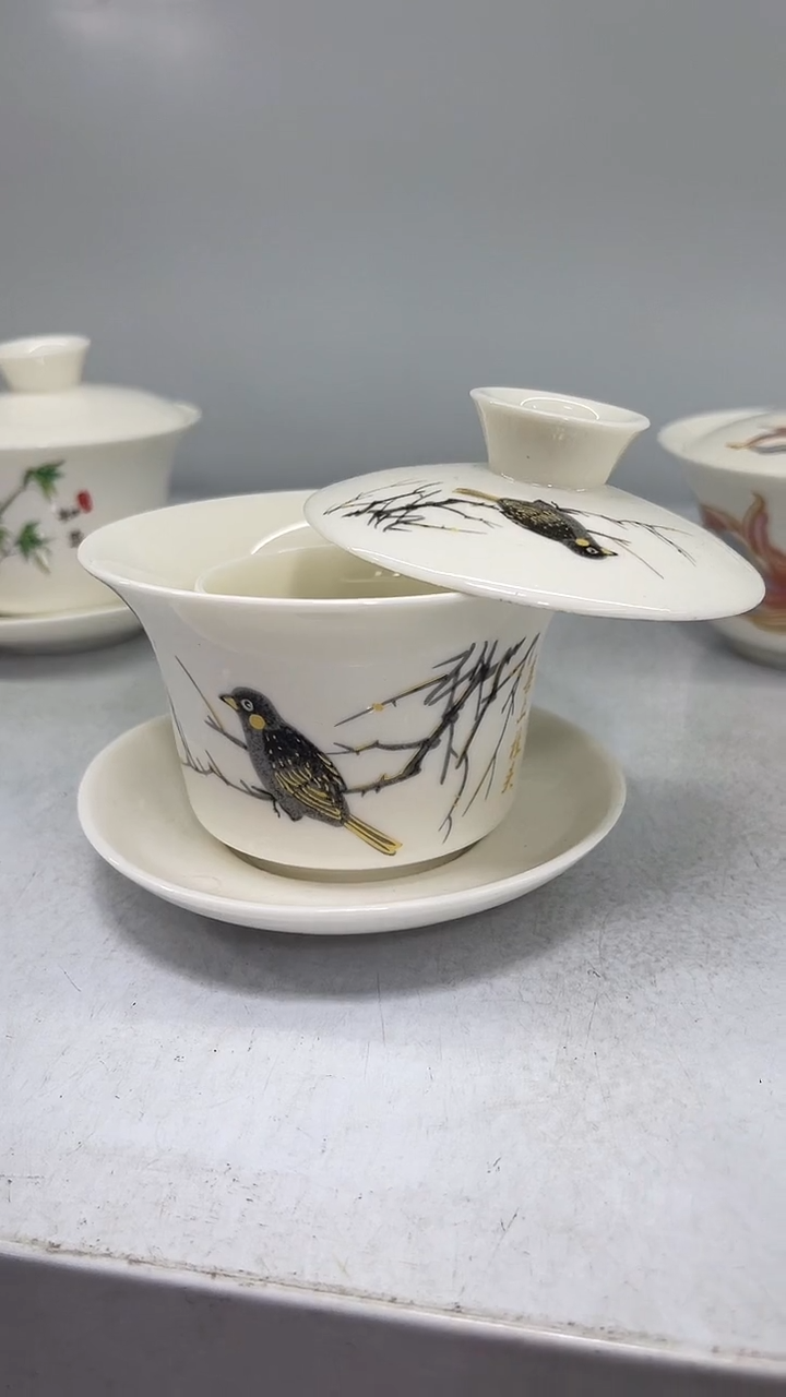 小号马蹄喜鹊悬停盖碗