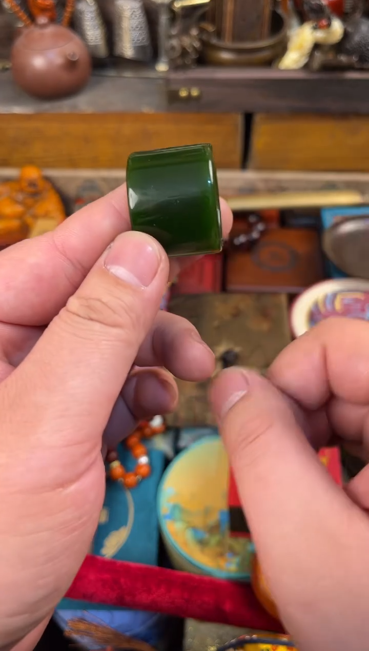 【闪购商品】和田玉（碧玉）戒指未镶嵌二哥甄选哈哈哈哈