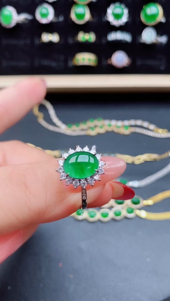 【闪购商品】翡翠戒指银S925镶嵌5085050