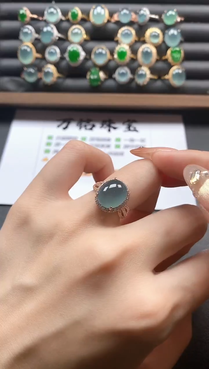 银S925镶嵌戒指翡翠51511