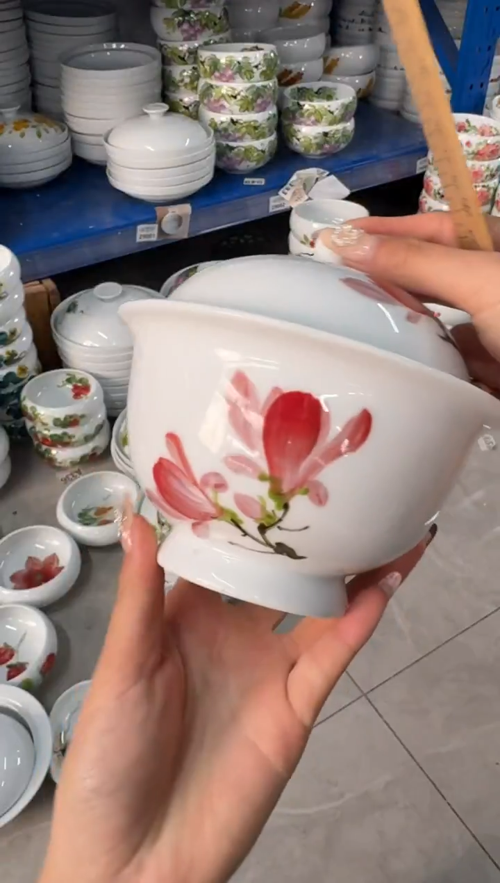 瓷片景德镇高温陶瓷食品级手绘釉中彩-大炖盅