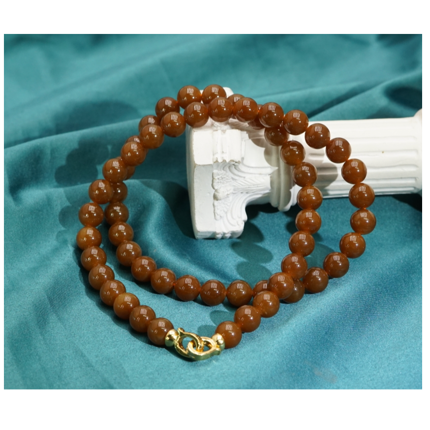 s925和田玉糖料项链7.5+    A010201