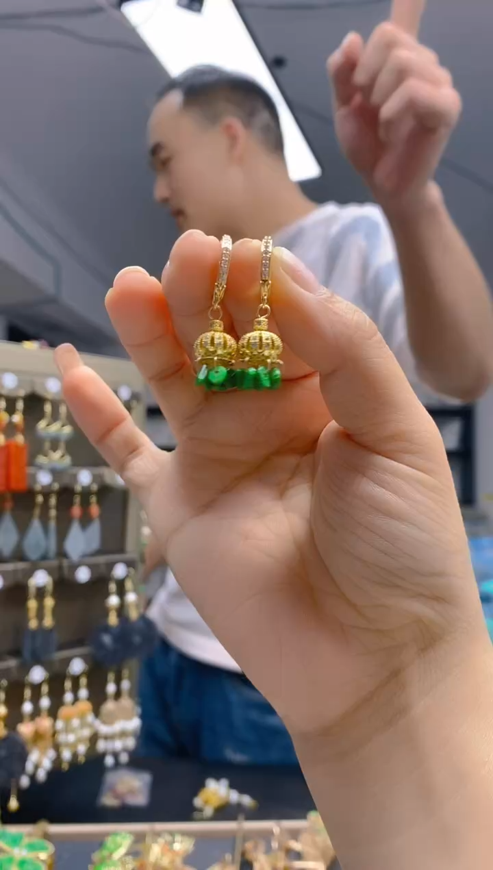 【闪购商品】翡翠耳饰合金0132翡翠耳包