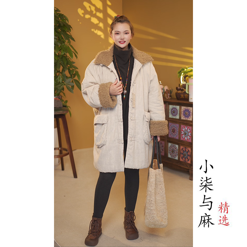 【小柒推荐】四喜布依*亚麻羊羔毛加大雪地服*衣长82胸围174*5343