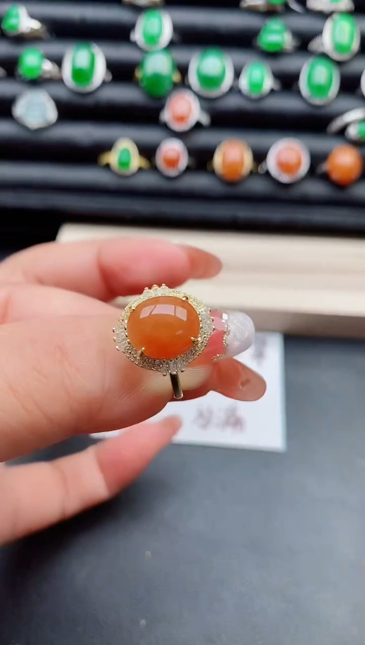 【闪购商品】翡翠戒指银S925镶嵌058080