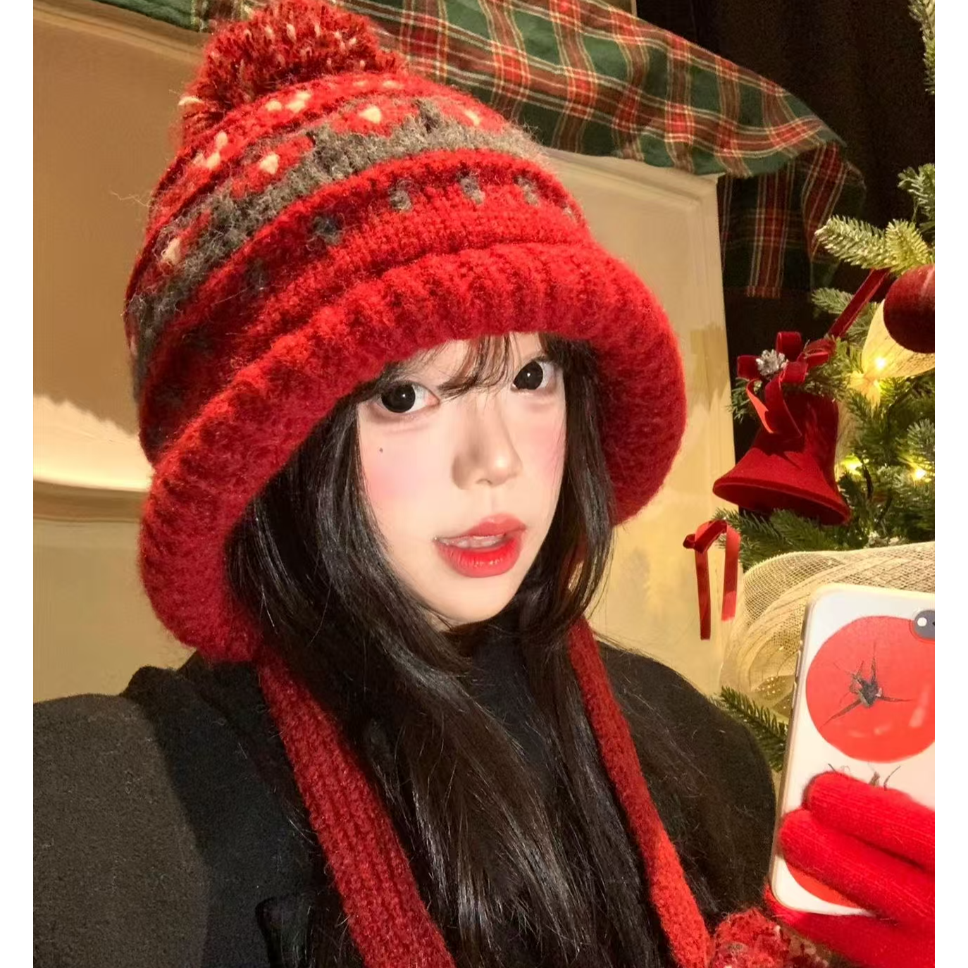 【红色帽子合集】新年必备的帽子韩版冬季保暖防寒护耳雷锋帽费尔岛