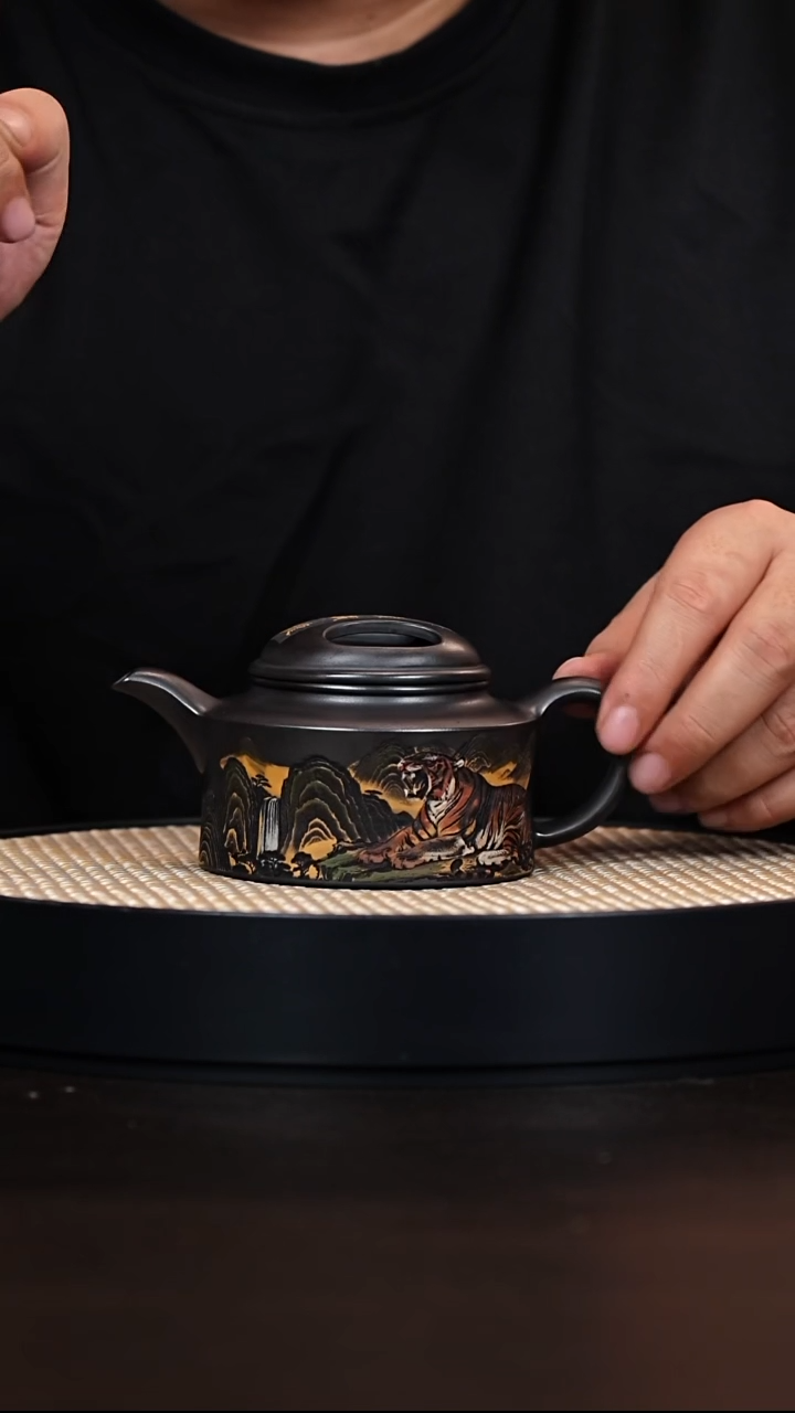 茶壶紫砂牛盖 柴烧
