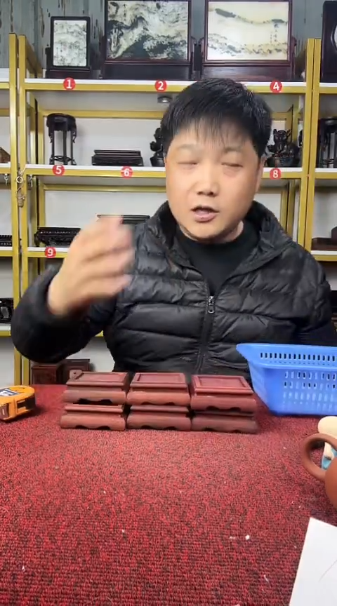 木正方小底座外径7.5*内径5.2CM//6个