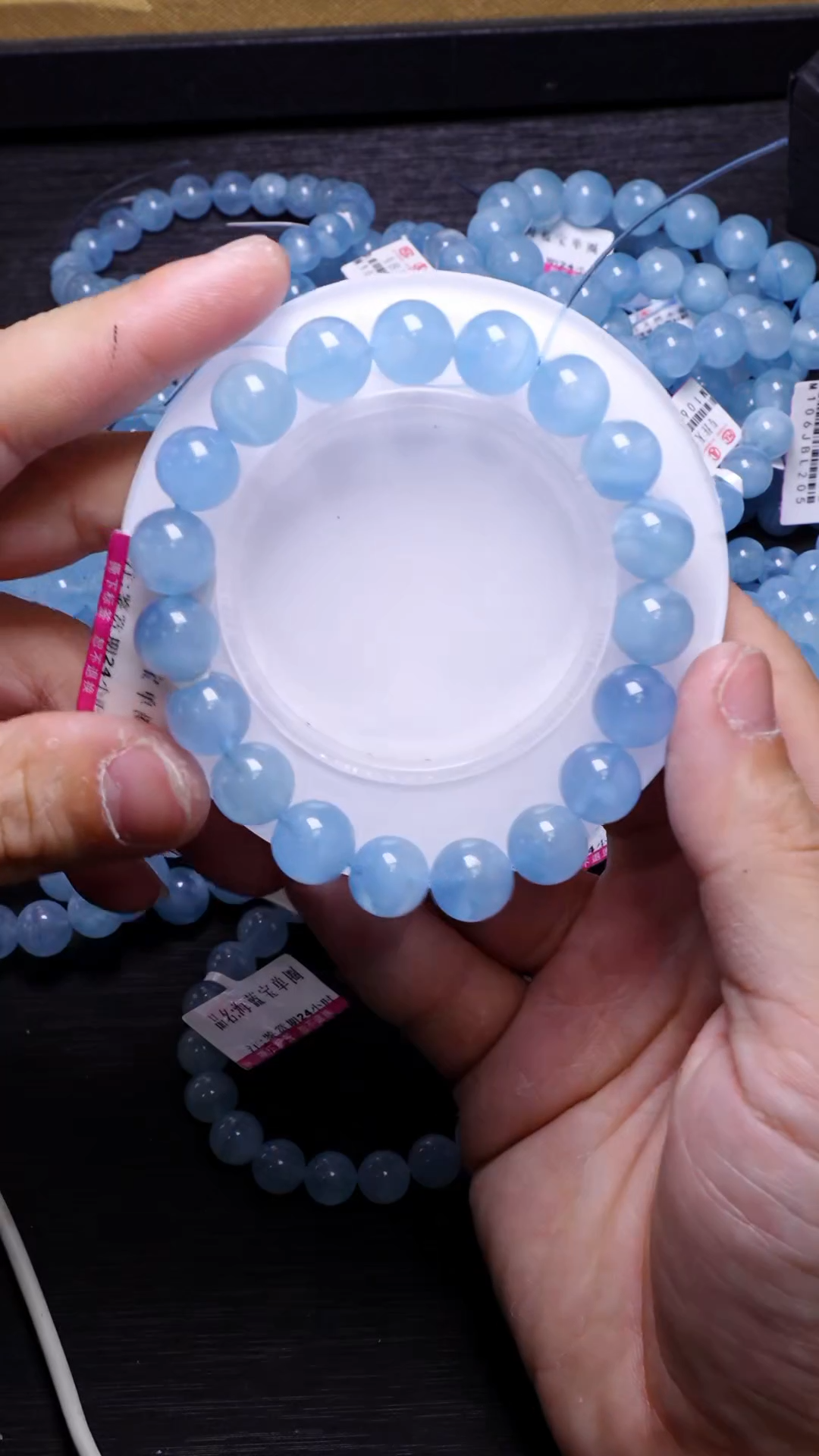 【闪购商品】海蓝宝石手串未镶嵌Q033海蓝宝单圈10mm