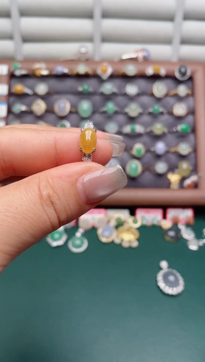 银S925镶嵌戒指翡翠.
