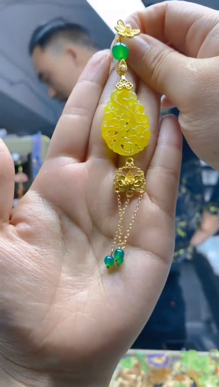 【闪购商品】翡翠耳饰合金0300翡翠压襟