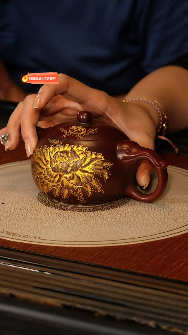 茶壶紫砂宜兴紫砂CLQ 红木烧 如意西施