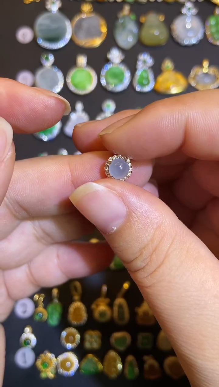 吊坠(不含链)银S925镶嵌翡翠1