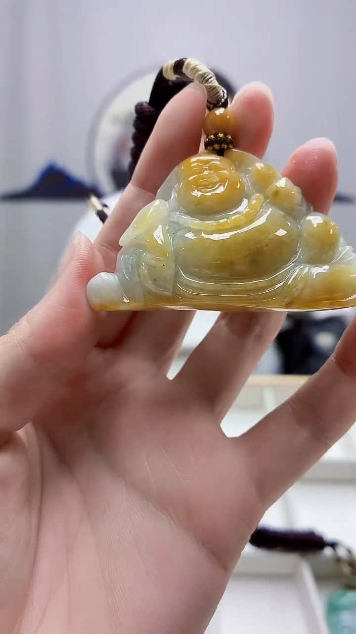 未镶嵌定制翡翠4898zm-毛货挂件106佛公