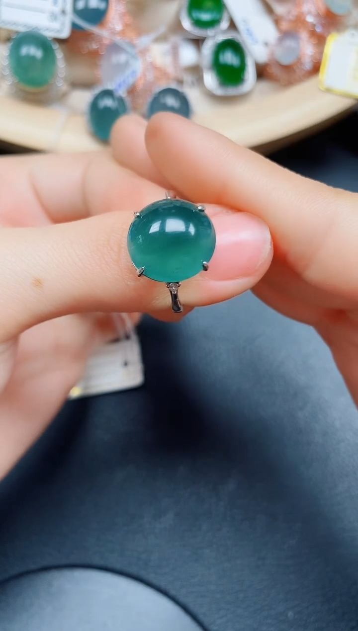 【闪购商品】翡翠戒指银S925镶嵌翡翠