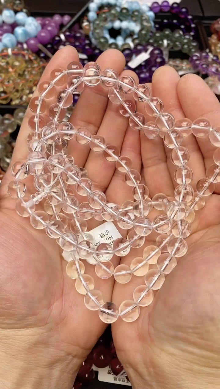 【闪购商品】水晶手链未镶嵌b90 白水晶多圈10mm多样性发其一