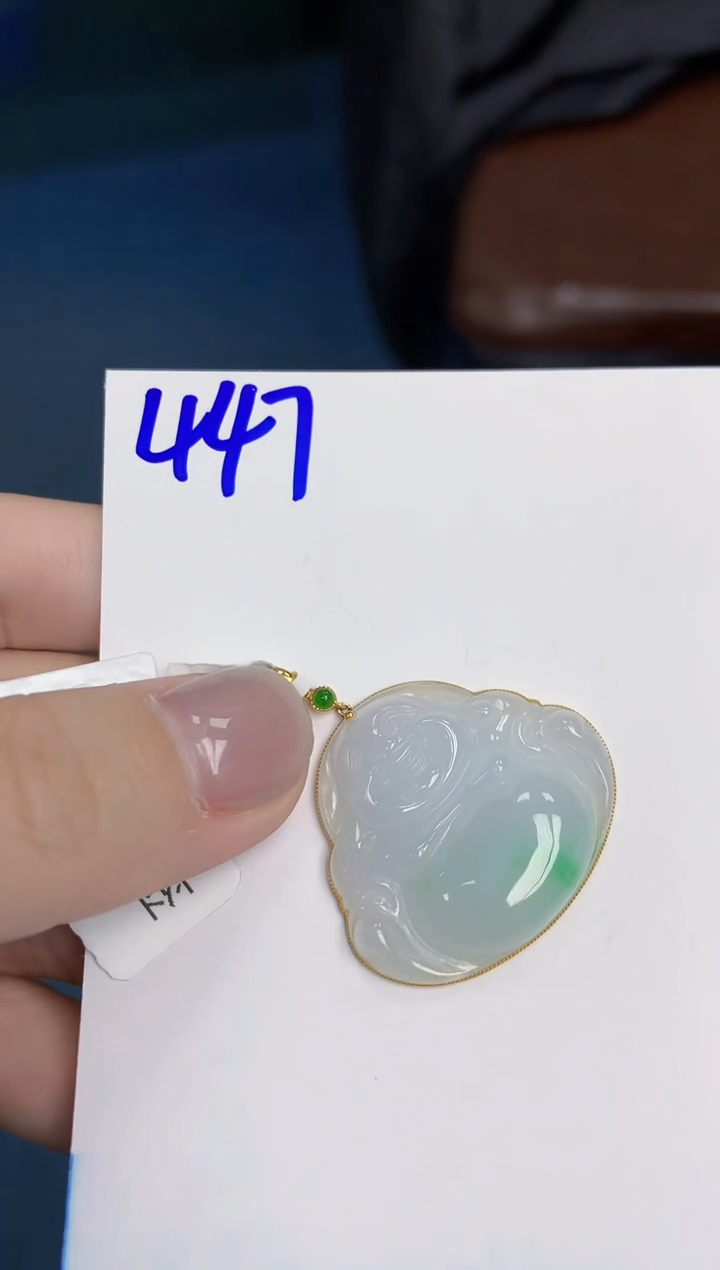 【闪购商品】翡翠颈饰18K金镶嵌天然翡翠A货