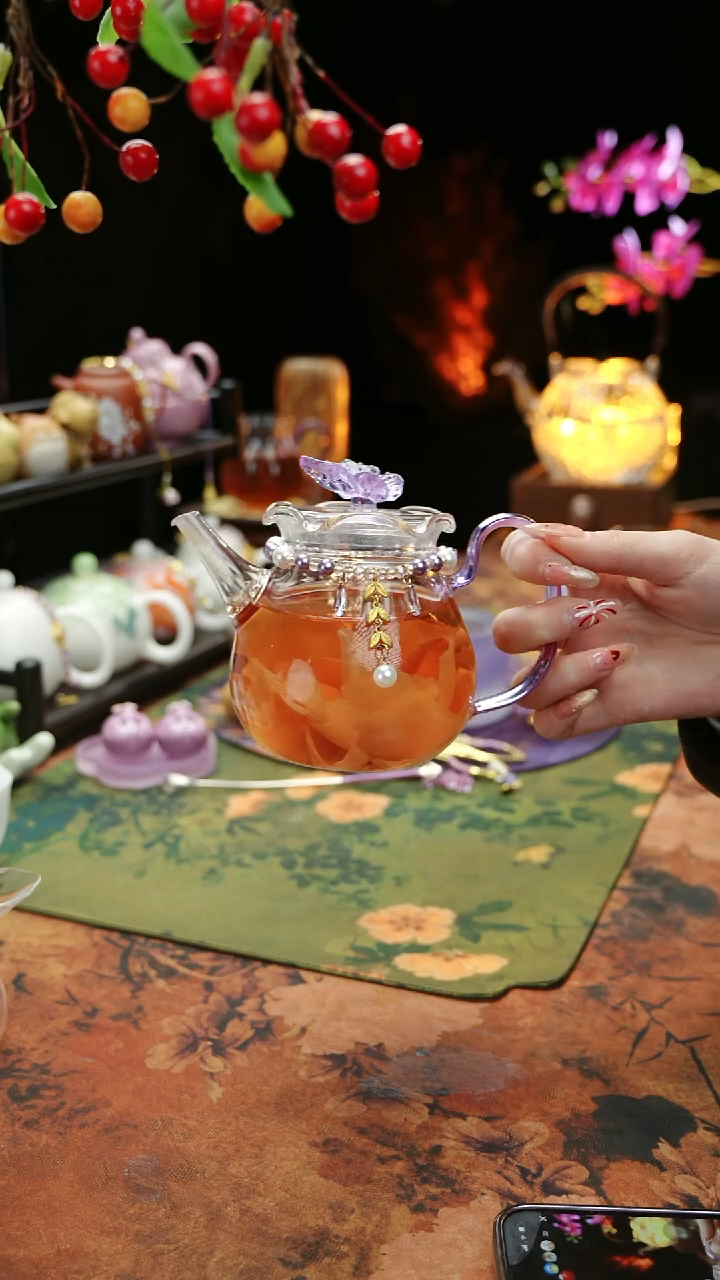 【闪购商品】紫色铃兰花茶壶+链子