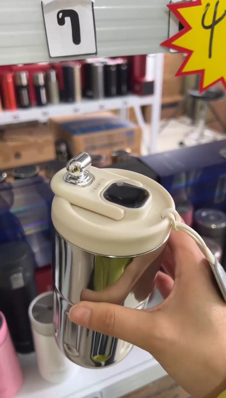 【闪购商品】物生物高档410毫升陶瓷内胆温显茶杯